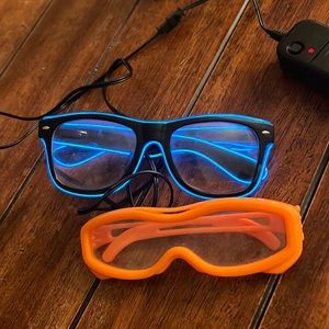 Light up glasses and 3d glasses